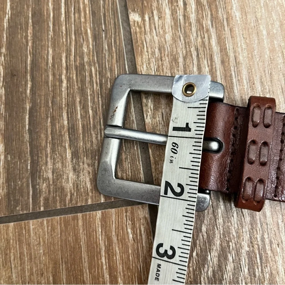 Fossil Brown Woven Leather Belt